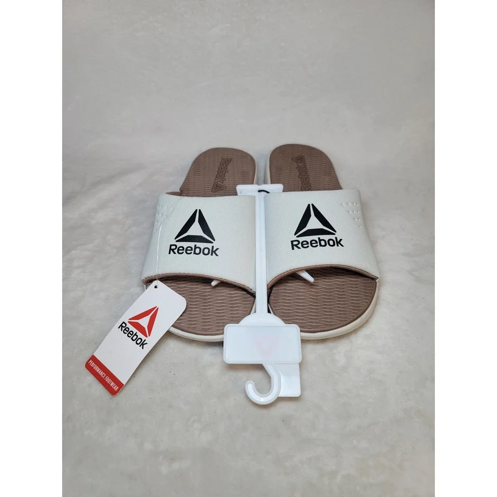 Reebok Go To Slide Mens White Sandals Size 8 Beach Vacation Lounge Resortwear